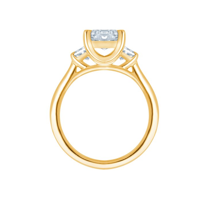 Ring - 14 karat Gulguld -  2.69ct. tw. Diamant (Laboratoriedyrket) - Diamant