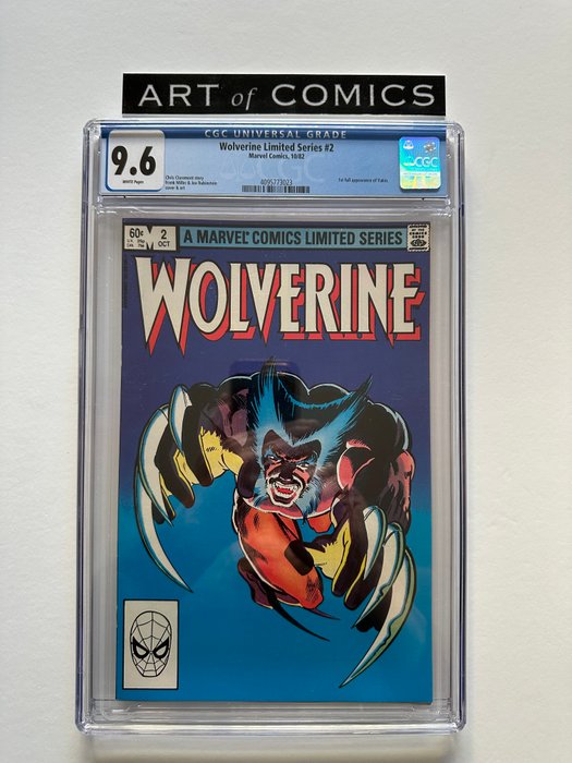 Wolverine #2 - From Frank Miller's Famous Limited Series - 1st Full Appearance Of Yukio - CGC Graded 9.6 - Extremely High Grade! - White Pages! - 1 Graded comic - Første udgave - 1982