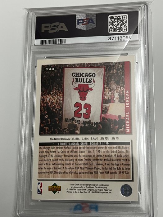 1994 Upper Deck Collector's Choice Michael Jordan #240 PSA 9 - 1 Graded card