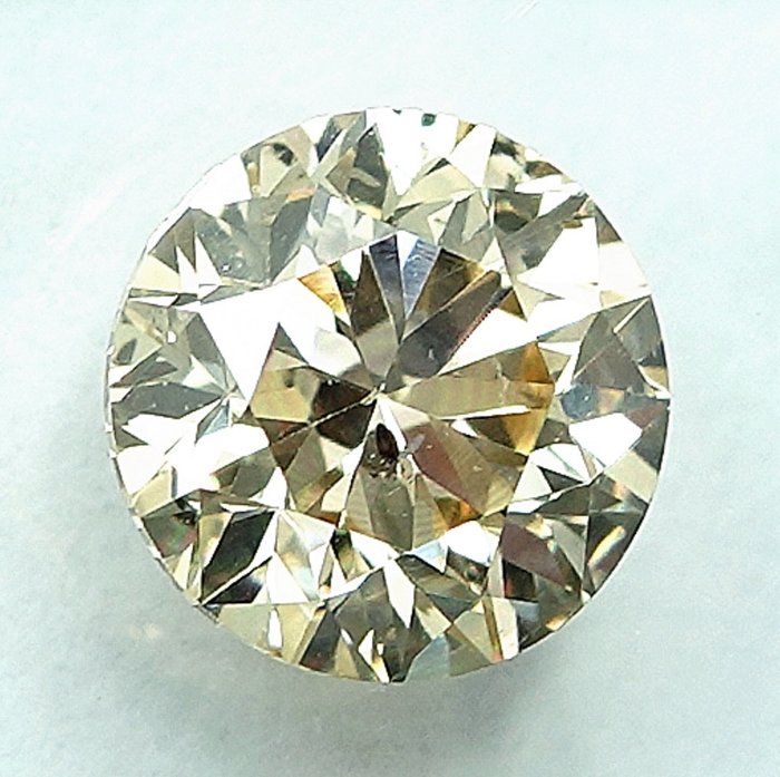 1 pcs Diamant  (Naturfarvet)  - 0.81 ct - Light Brunlig Gul - SI2 - International Gemological Institute (IGI)