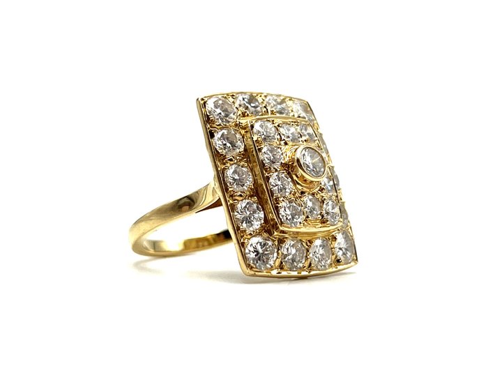 Ring - 18 kraat Gulguld -  3.30ct. tw. Diamant (Natur)