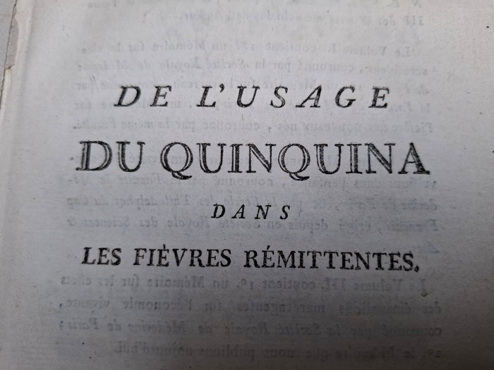 M. Baumes - De l'usage du quinquina dans les fièvres rémittentes - 1790