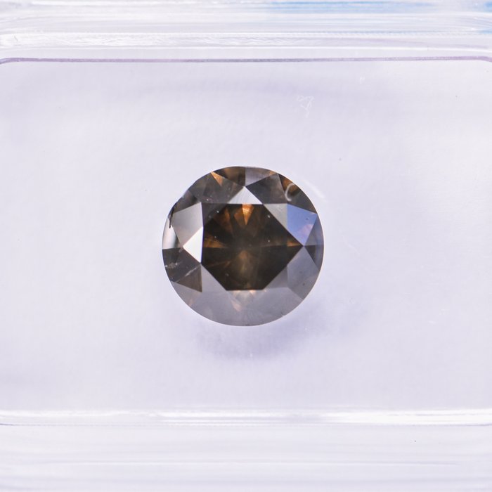 Ingen mindstepris - 1 pcs Diamant  (Naturfarvet)  - 136 ct - Rund - Fancy dark Grønlig Grå - SI2 - International Gemological Institute (IGI)