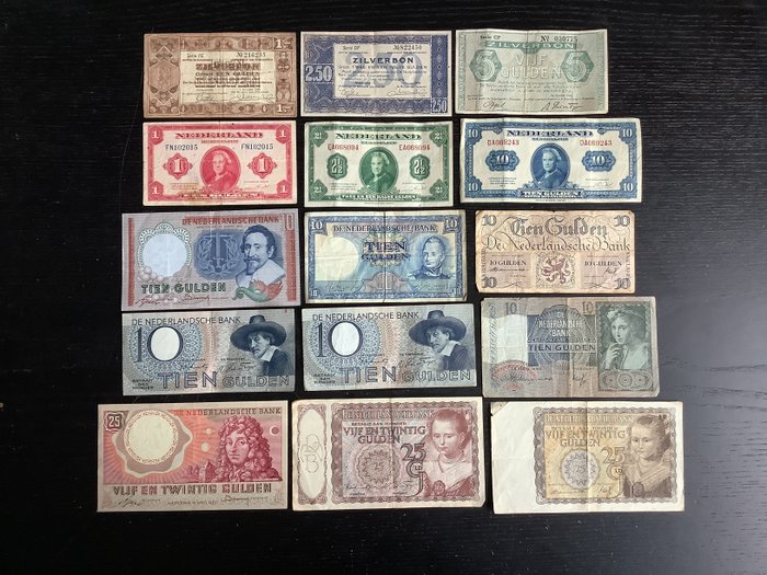 Holland. - 15 banknotes - various dates  (Ingen mindstepris)