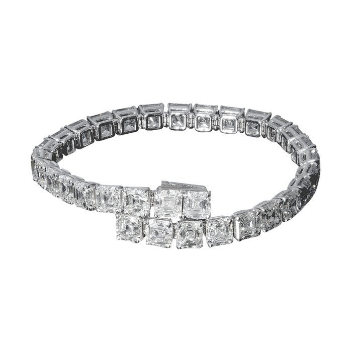 Tennisarmbånd - 18 kraat Hvidguld -  29.28ct. tw. Diamant (Natur)