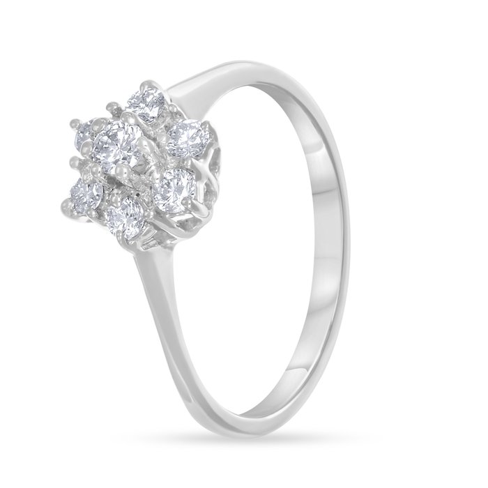 Ring - 18 kraat Hvidguld -  029ct tw Diamant (Natur)