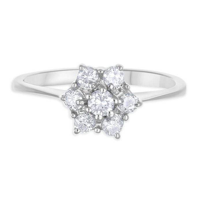 Ring - 18 kraat Hvidguld -  0.29ct. tw. Diamant (Natur)