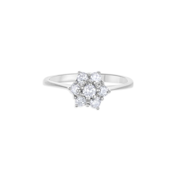 Ring - 18 kraat Hvidguld -  0.29ct. tw. Diamant (Natur)