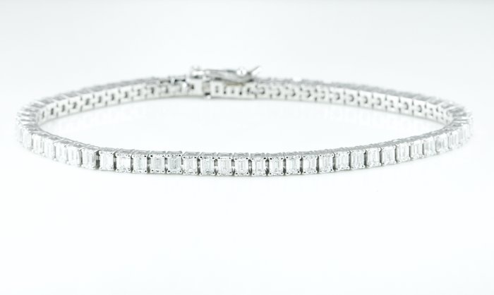 Armbånd - 14 karat Hvidguld -  642ct tw Diamant (Laboratoriedyrket)