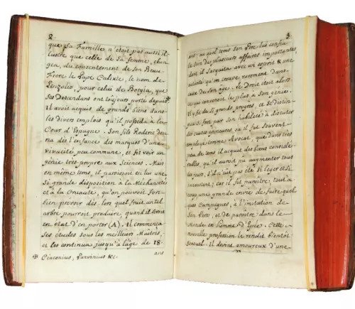 JB Descamps. - Livre manuscrit XVIIIe Histoire des Papes d'Alexandre VI à Clément VIII - 1750