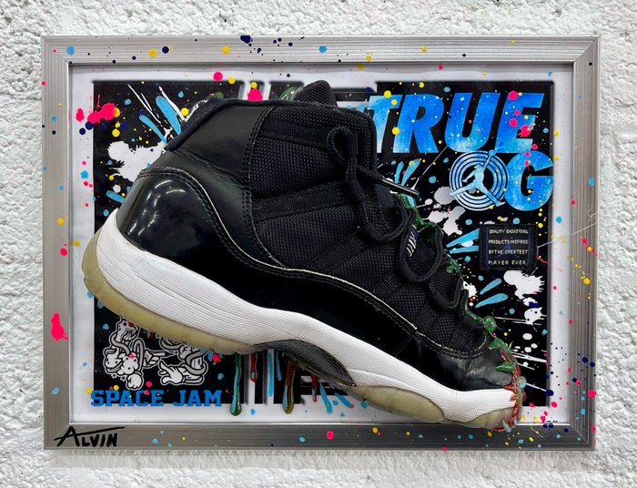 Alvin Silvrants (1979) - Nike Air Jordan XI Space Jam 3D sneaker art in frame