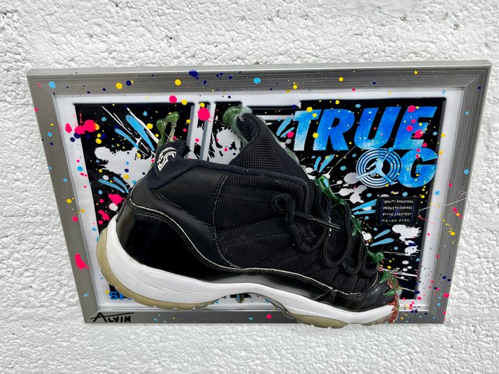 Alvin Silvrants (1979) - Nike Air Jordan XI Space Jam 3D sneaker art in frame