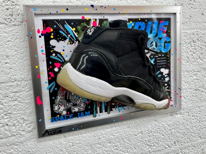 Alvin Silvrants (1979) - Nike Air Jordan XI Space Jam 3D sneaker art in frame