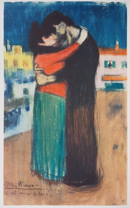 Pablo Picasso (1881-1973) - Hommage à Toulouse-Lautrec : Couple amoureux