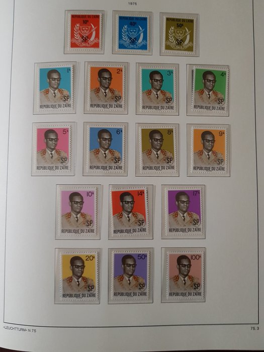 Zaire  - og Congo i Leuchtturm album MNH detalje se sidste foto