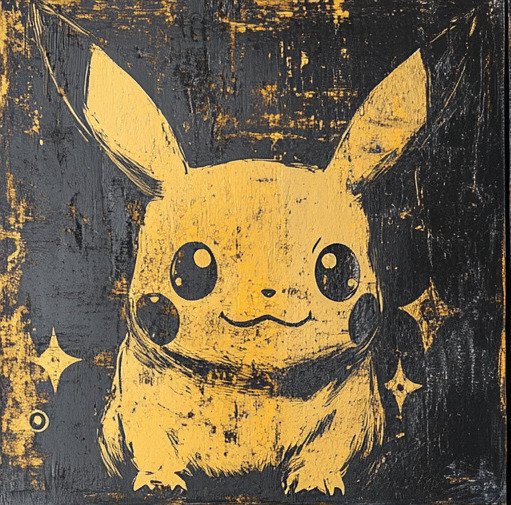 CAMILART.ES_(2002) - POKER PIKACHU (set 4 CANVAS 50 X 50 CM EACH)  ex 1/10