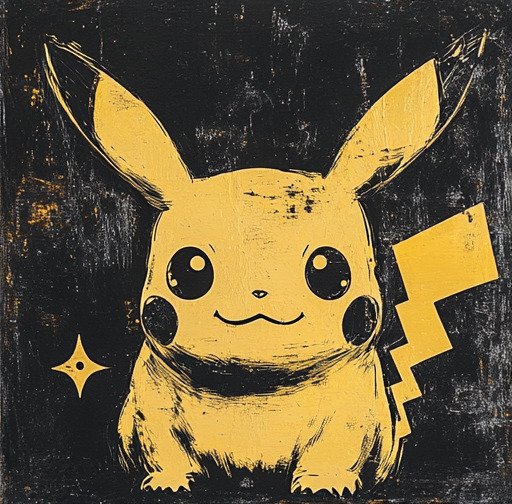 CAMILART.ES_(2002) - POKER PIKACHU (set 4 CANVAS 50 X 50 CM EACH)  ex 1/10