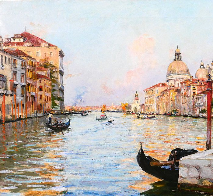 Tullio Campriani (1876-1939) - Venice, landscape of the Canal Grande