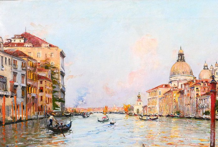 Tullio Campriani (1876-1939) - Venice, landscape of the Canal Grande