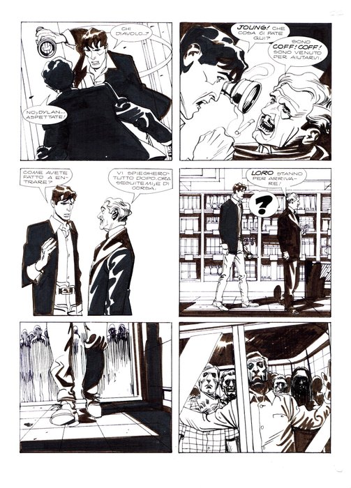 Mari, Nicola - 1 Original page - Dylan Dog Gigante #7 - "Horror Market" - 1998