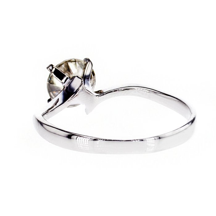 Ingen mindstepris - Forlovelsesring - 14 karat Hvidguld -  1.02ct. tw. Diamant (Naturfarvet)