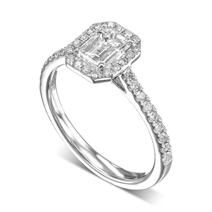 Forlovelsesring - 18 kraat Hvidguld -  107ct tw Diamant (Natur)