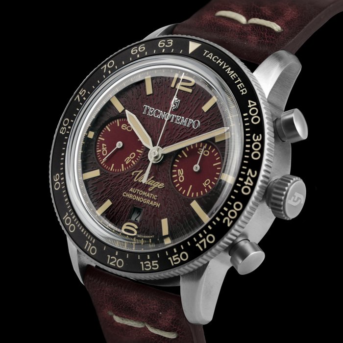 Tecnotempo - Chronograph "Vintage" - Swiss Movt - Limited Edition - - - TT.100VI.PR (Red) - Mænd - 2011-nu