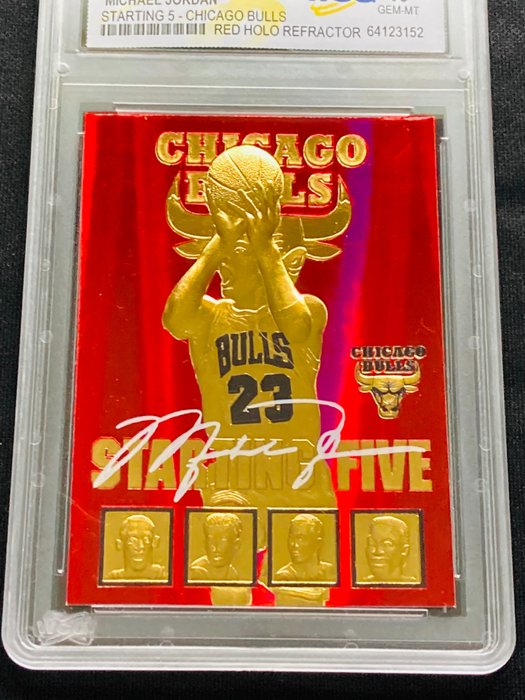 1996 Skybox NBA Hoops 23 KT Gold Michael Jordan Red Holo Refractor - Signature Series WCG 10 - 1 Graded card