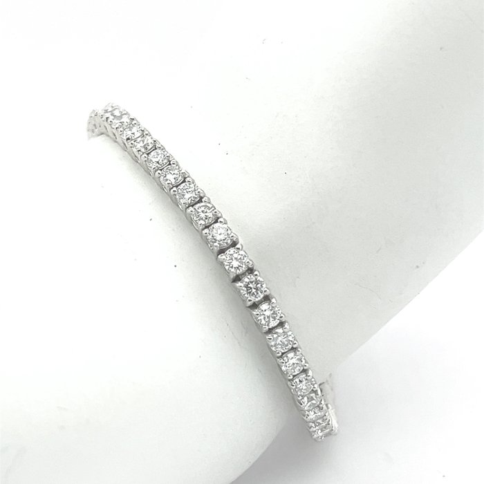 Armbånd - 14 karat Hvidguld -  4.40ct. tw. Diamant (Natur)