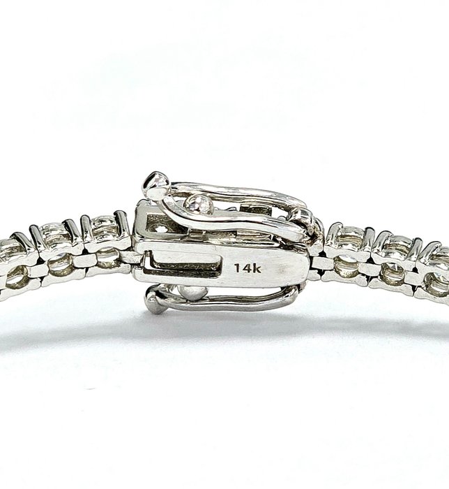 Armbånd - 14 karat Hvidguld -  4.40ct. tw. Diamant (Natur)