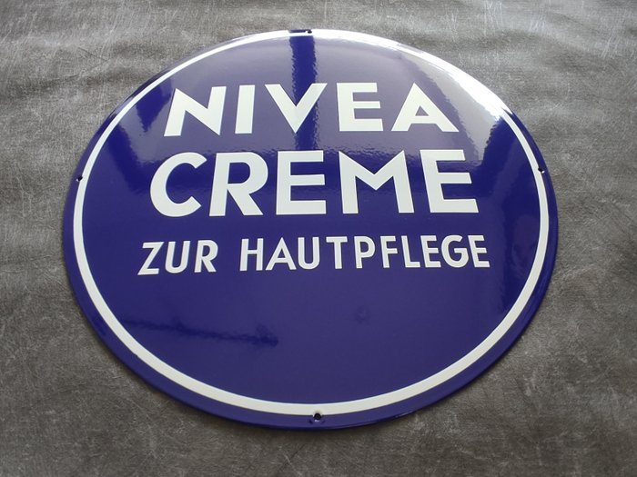 NIVEA, enamel sign, NIVEA Creme Emailschild, Emaille - Reklameplakat - Emalje, emaljeskilt, emaljeskilt