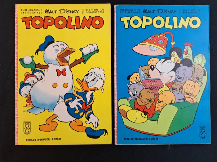 Topolino Libretto Raccoglietore e Albi - 1963 - 10 Comic - Første udgave