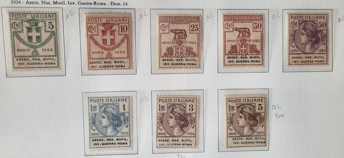 Italien Kongerige  - 1924 halvstatslige organer, assoc.naz.mutil.inv.guerra-roma, mnh, de 3 lire, katalog euro 16.000.000