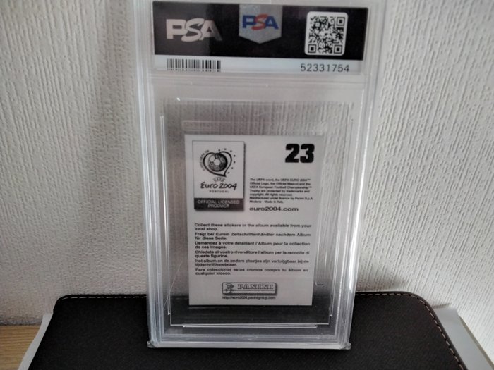 2004 Panini UEFA Euro Cristiano Ronaldo #23 Rookie PSA 7 Graded sticker