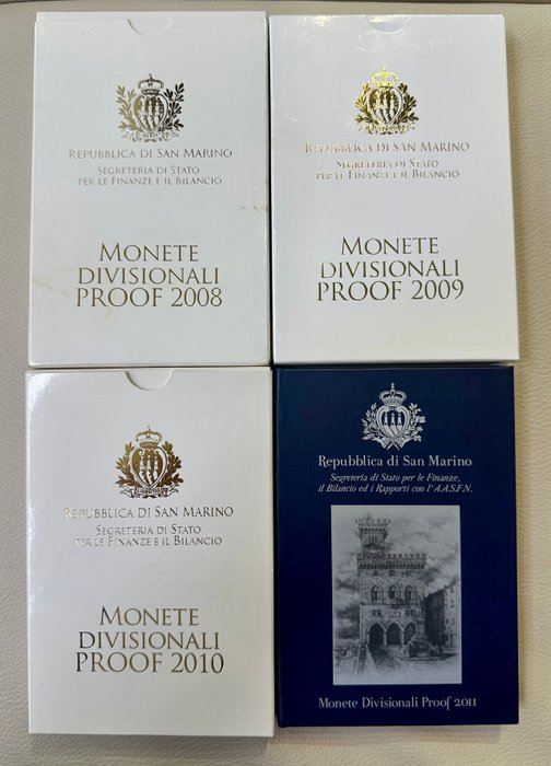 San Marino. Proof Set 2008/2011 (4 set)  (Ingen mindstepris)