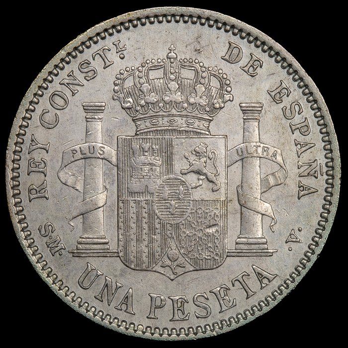 Spanien. Alfonso XIII. 1 Peseta 1904- Madrid  (Ingen mindstepris)