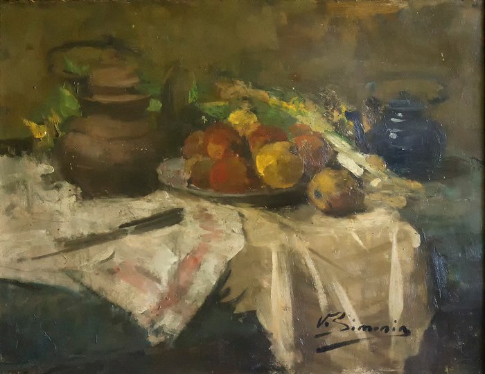 Victor SIMONIN (1877-1946) - nature morte aux fruits et legumes