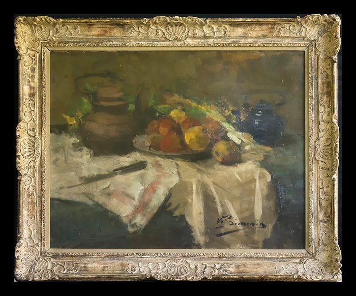 Victor SIMONIN (1877-1946) - nature morte aux fruits et legumes