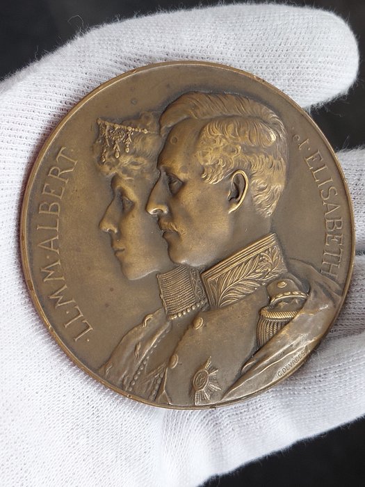 Belgien - Militærmedalje - Albert I/Elisabeth-medalje/gravør: G. DEVREESE - 1916