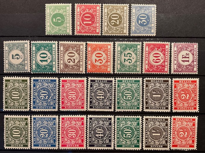 Belgien 1919/1966 - Frimærker - Frimærker og serier med yderligere typer og papirtyper - TX26-...