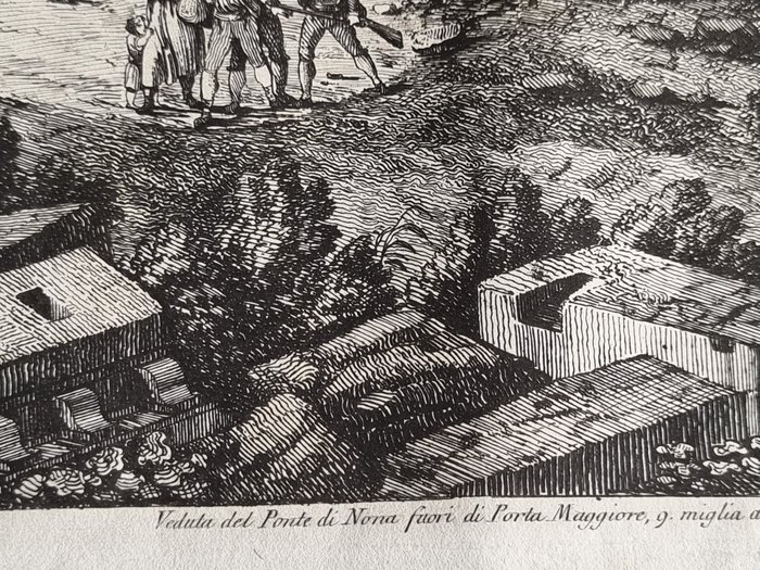 Luigi Rossini (1790 - 1857) - Veduta del Ponte di Nona fuori di Porta Maggiore.....