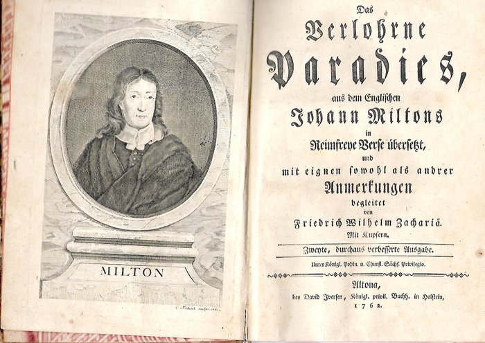 Johann (John) Milton - Das Verlohrne Paradies (Das verlorene Paradies) - 1762-1762