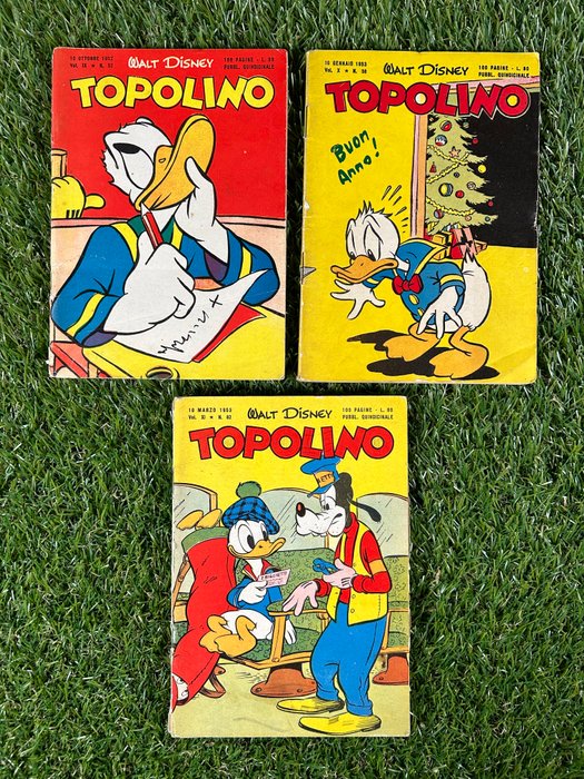 Topolino nn 52 58 62 - Topolino libretto - 3 Album - Første udgave - 1952/1953