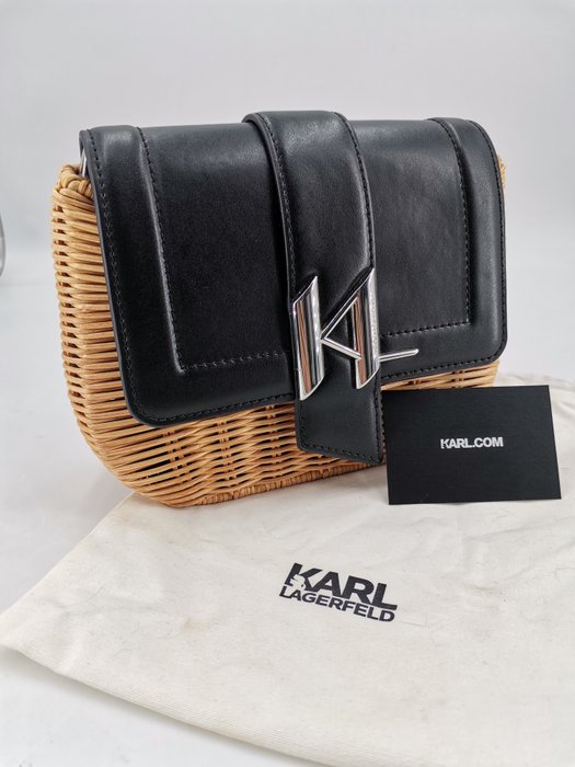 Karl Lagerfeld - K/SADDLE WICKER CROSSBODY - Håndtaske