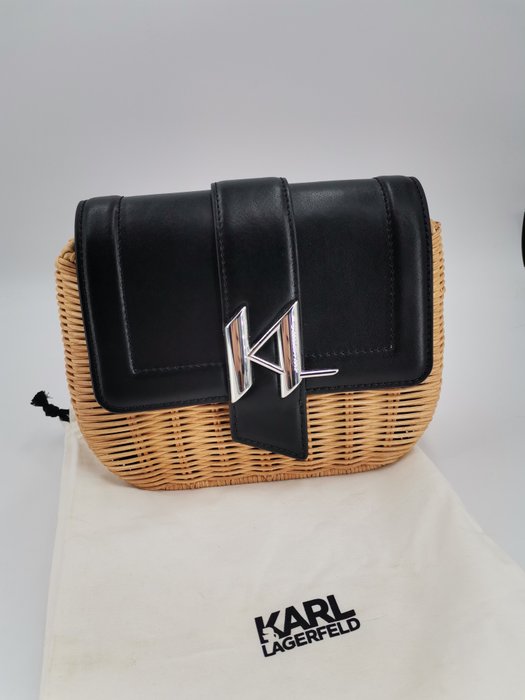 Karl Lagerfeld - K/SADDLE WICKER CROSSBODY - Håndtaske