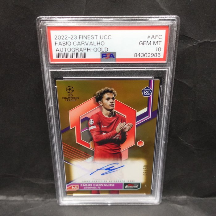 2022/23 - Topps - Finest UCC - Fabio Carvalho - #AFC Autograph - Gold /50 - 1 Graded card - PSA 10