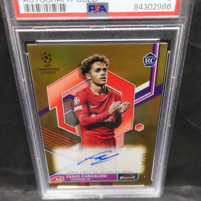 2022/23 - Topps - Finest UCC - Fabio Carvalho - #AFC Autograph - Gold /50 - 1 Graded card - PSA 10