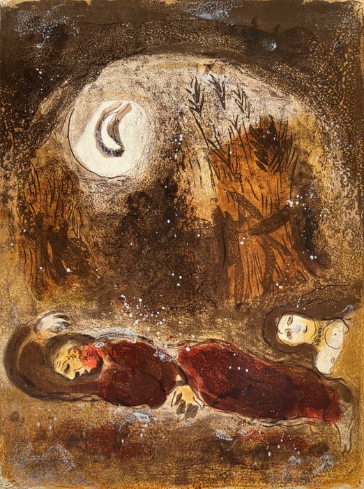 Marc Chagall (1887-1985) - Ruth at the feet of Boaz