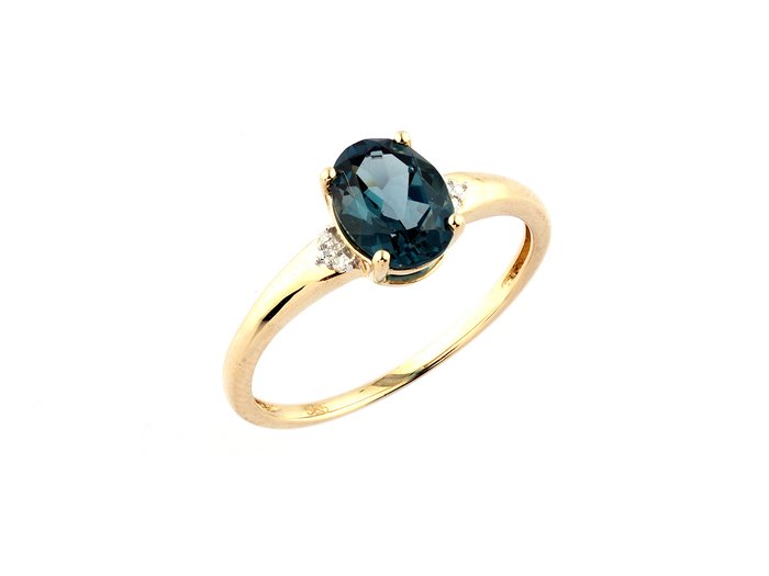 Ingen mindstepris - Ring - 14 karat Gulguld -  1.47ct. tw. Topas - Diamant