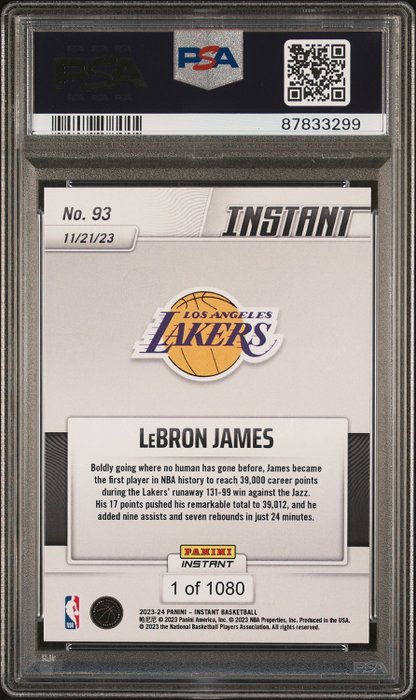 2023 Panini Instant LeBron James #93 PSA 9 - 1 Graded card